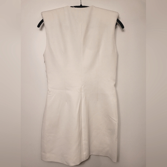 NWT ZARA Ecru Shoulder Pads Short Dress, size Medium - Picture 7 of 7